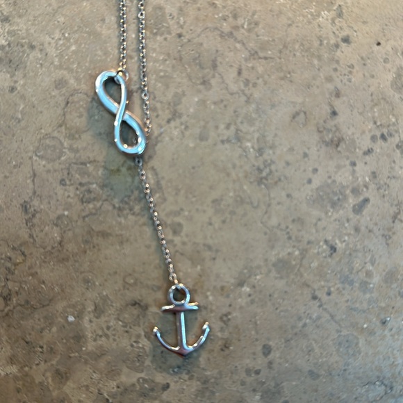 Infinity Anchor Silver Necklace - Picture 3 of 4
